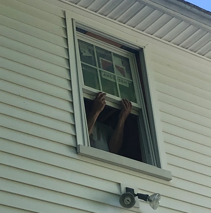 Installing an Andersen replacement window in Cortlandt Manor, NY